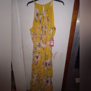 Vince Camuto Yellow Floral Dress